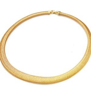 COLLAR MALLA DE PLATA TEJIDA RECUBIERTA ORO DE 18KT